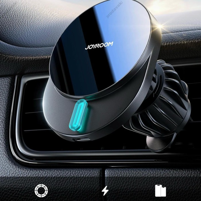 Автомобільний тримач із бездротовою зарядкою Joyroom JR-ZS409 magnetic wireless car charger Black